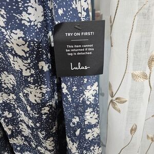 Lulu's Navy and White Floral Dress